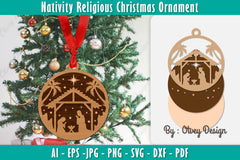 Nativity Religious Christmas Ornament SVG Bundle 8 - CraftNest - Digital Crafting and Art