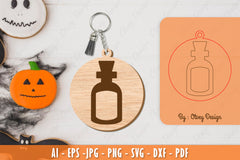 Halloween Keychain Laser Cut SVG Bundle 29 - CraftNest - Digital Crafting and Art