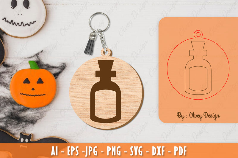 Halloween Keychain Laser Cut SVG Bundle 29 - CraftNest - Digital Crafting and Art