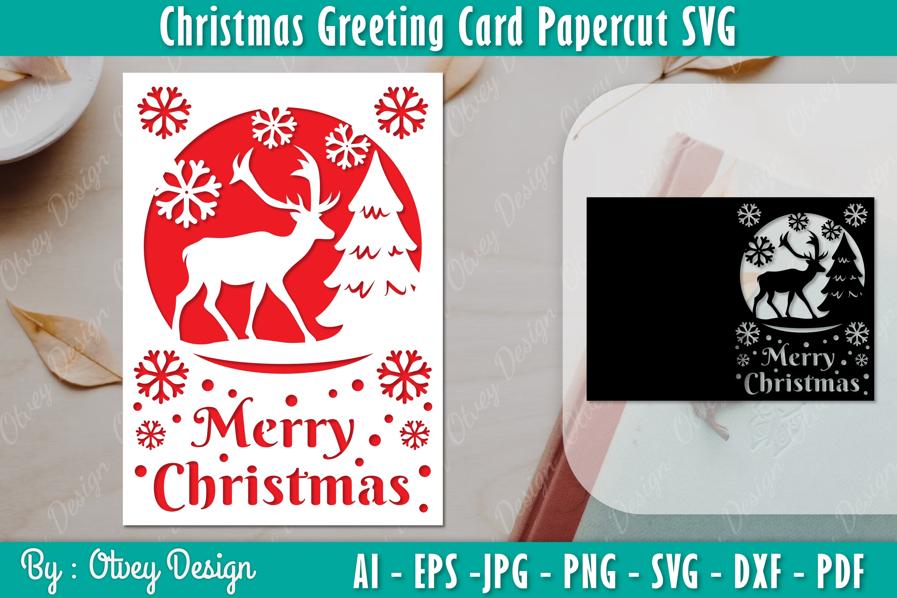Christmas Greeting Card SVG Bundle 7 - CraftNest - Digital Crafting and Art