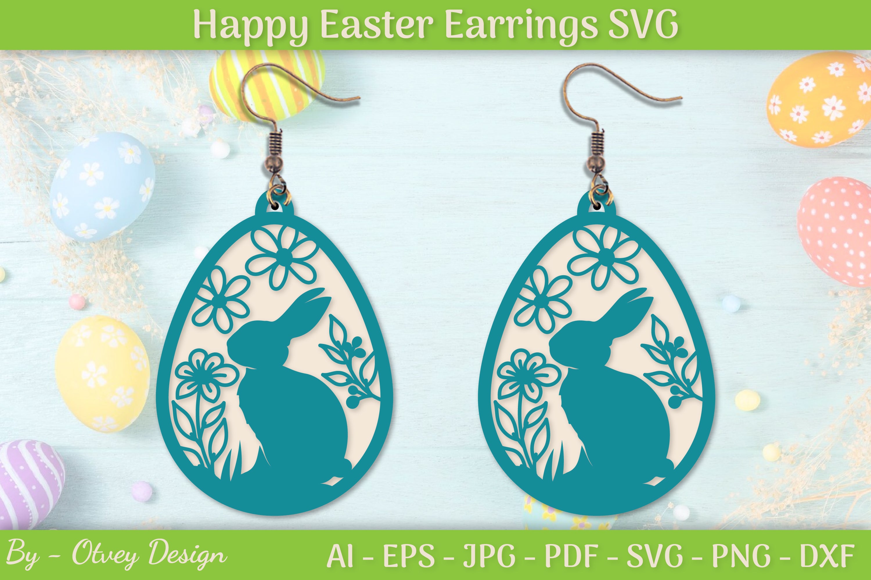 Easter Bunny Earring SVG Layered Bundle 6 - CraftNest - Digital Crafting and Art