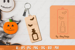 Halloween Keychain Laser Cut SVG Bundle 18 - CraftNest - Digital Crafting and Art