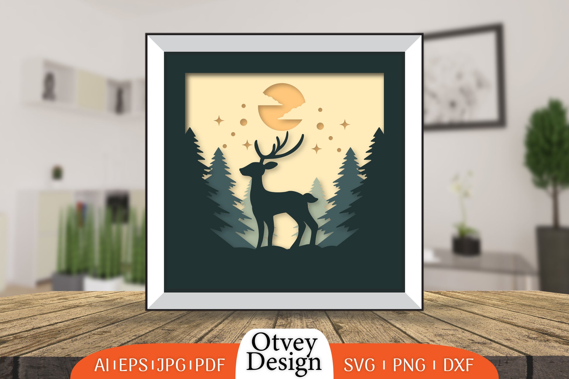 Christmas Deer 3D Shadowbox Layered SVG Bundle 4 - CraftNest - Digital Crafting and Art