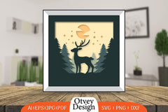 Christmas Deer 3D Shadowbox Layered SVG Bundle 4 - CraftNest - Digital Crafting and Art