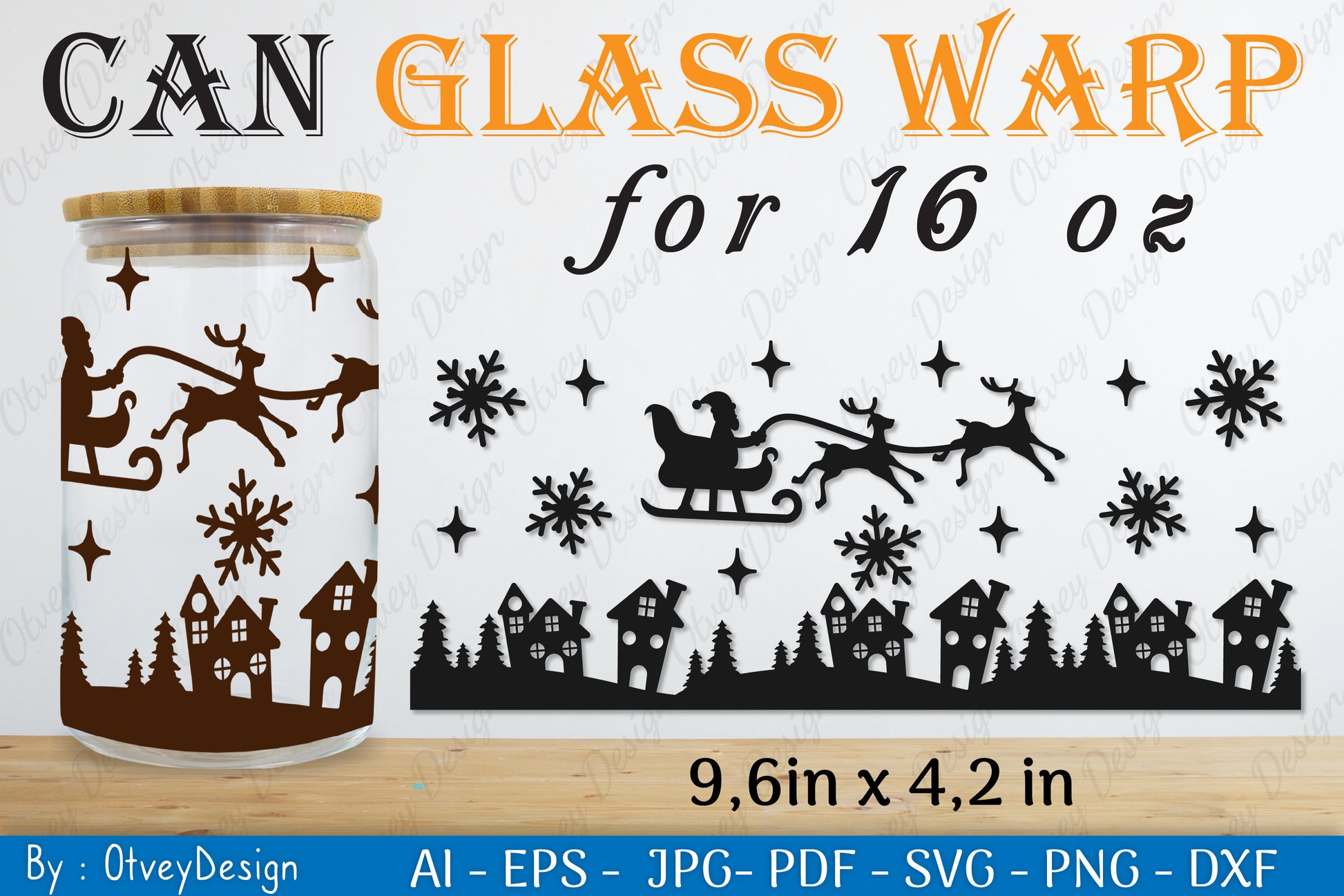 Christmas Santa Sleigh Can Glass SVG Bundle 2 - CraftNest - Digital Crafting and Art