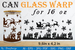 Christmas Santa Sleigh Can Glass SVG Bundle 2 - CraftNest - Digital Crafting and Art