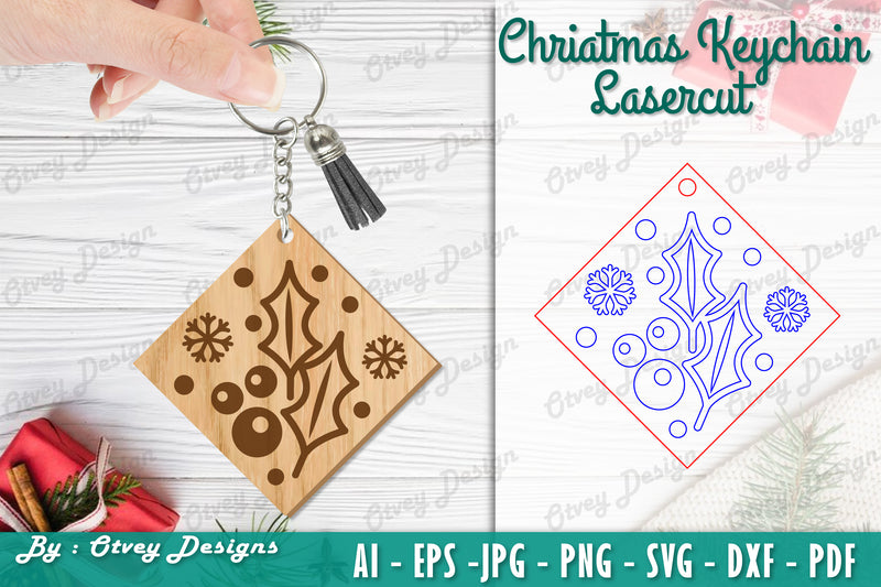 Christmas Keychain Lasercut SVG Bundle 16 - CraftNest - Digital Crafting and Art