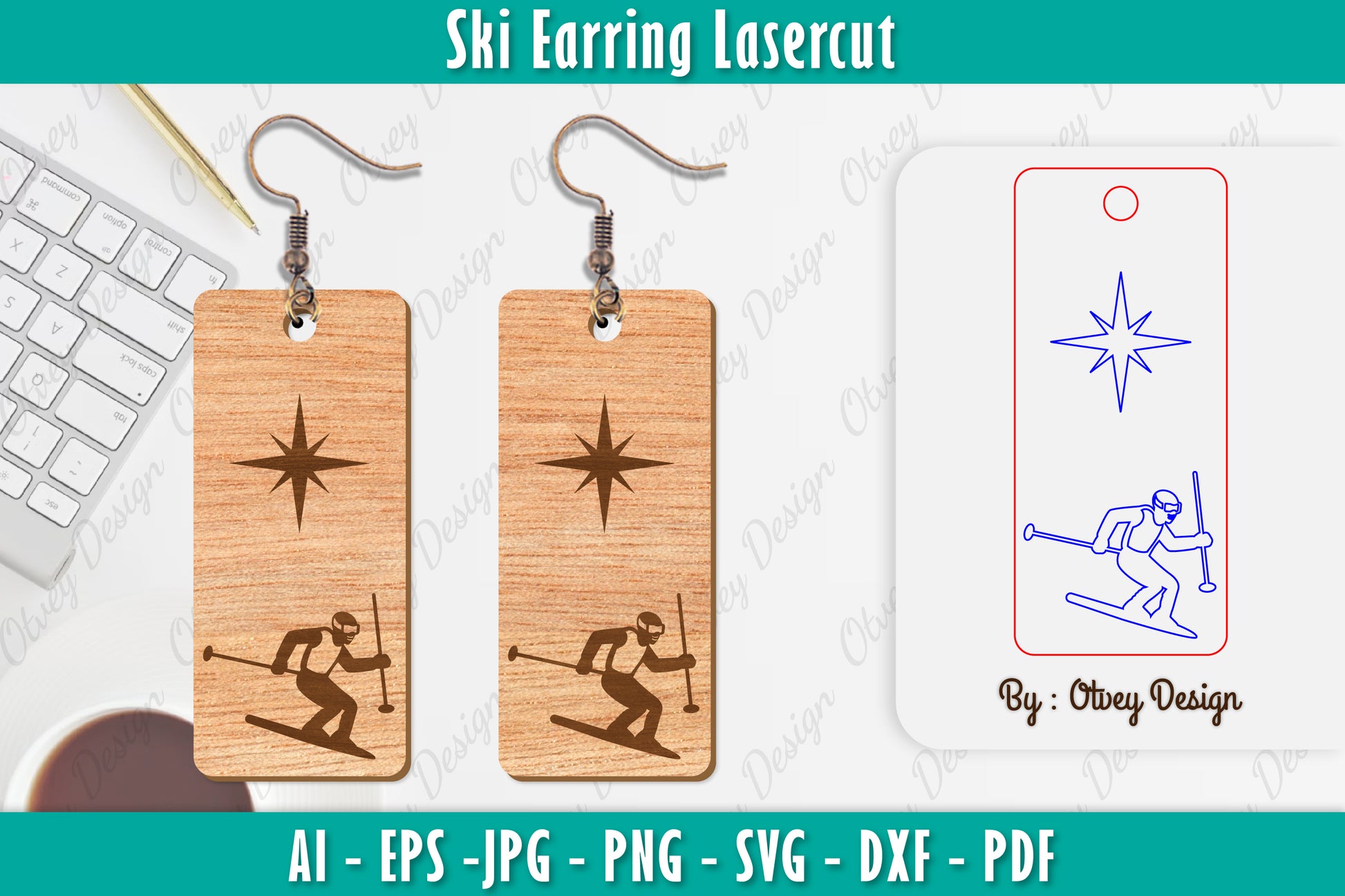 Ski Earring Laser Cut SVG Bundle 23 - CraftNest - Digital Crafting and Art