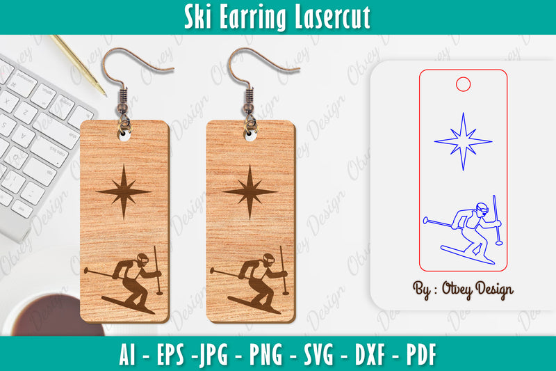 Ski Earring Laser Cut SVG Bundle 23 - CraftNest - Digital Crafting and Art