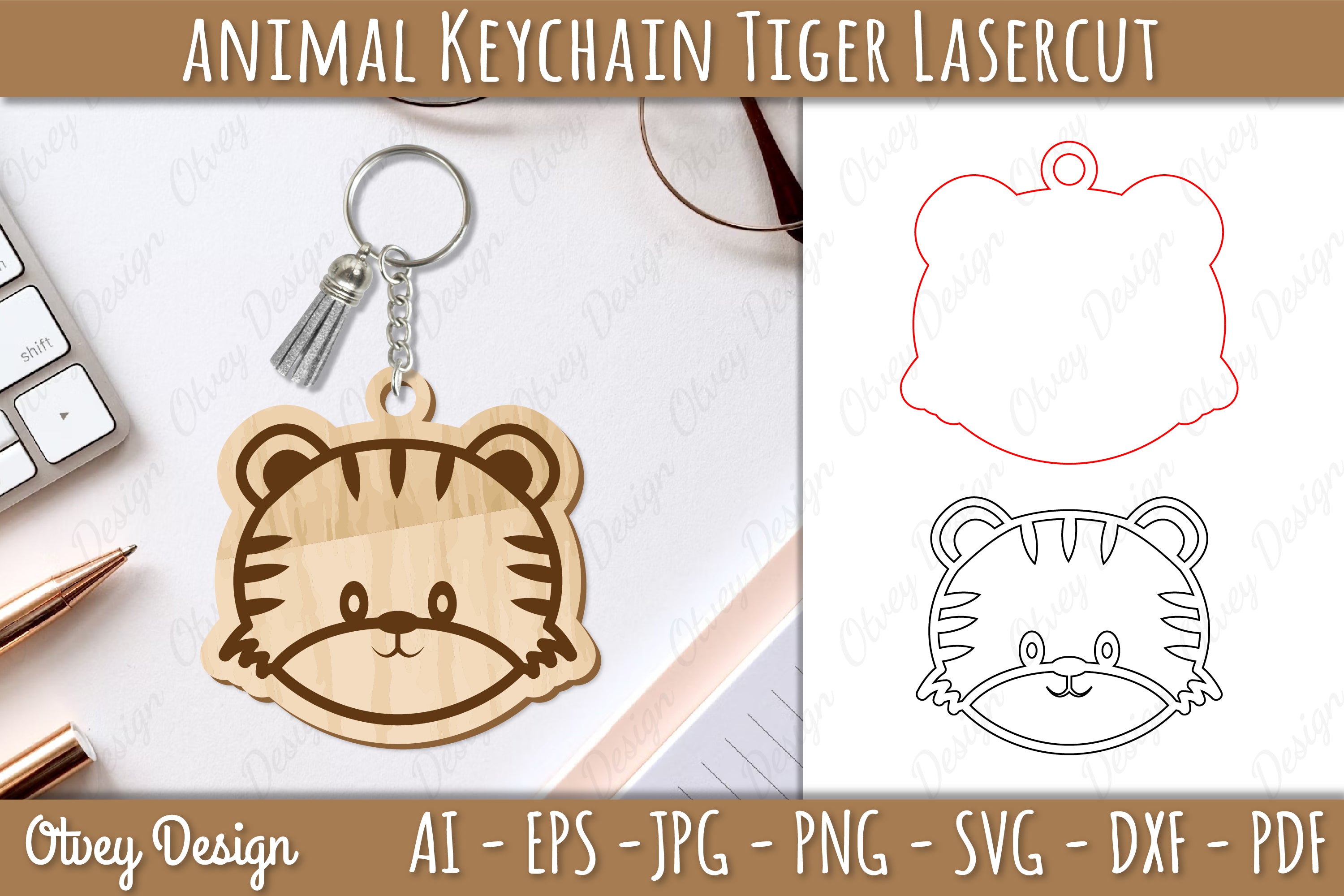 Head Animals Keychain SVG Bundle 8 - CraftNest - Digital Crafting and Art