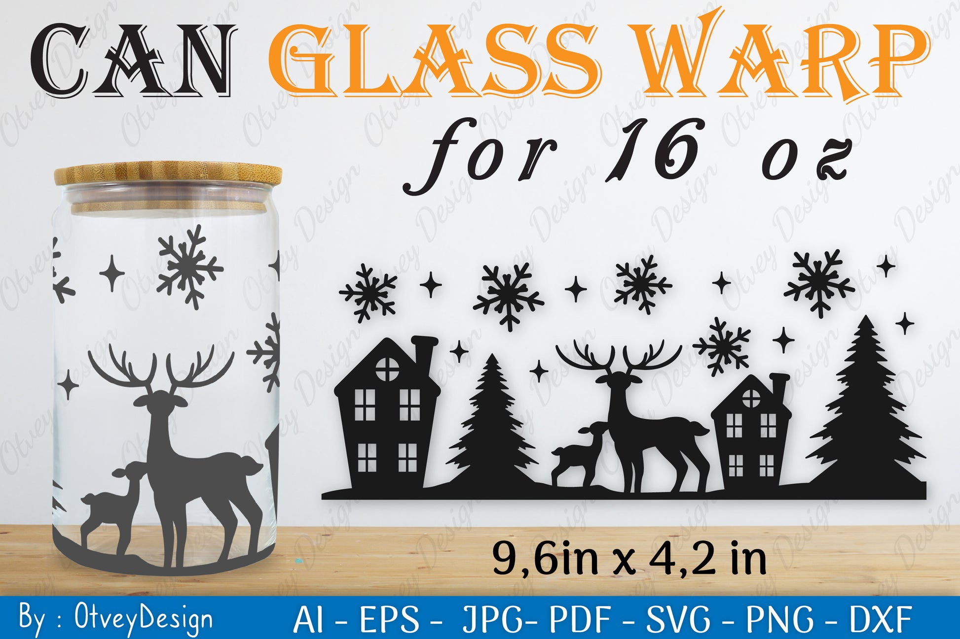 Christmas Deer Can Glass 16 OZ SVG Bundle 3 - CraftNest - Digital Crafting and Art
