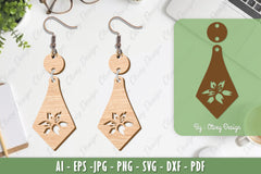 Flower Earrings Laser Cut SVG Bundle 76 - CraftNest - Digital Crafting and Art