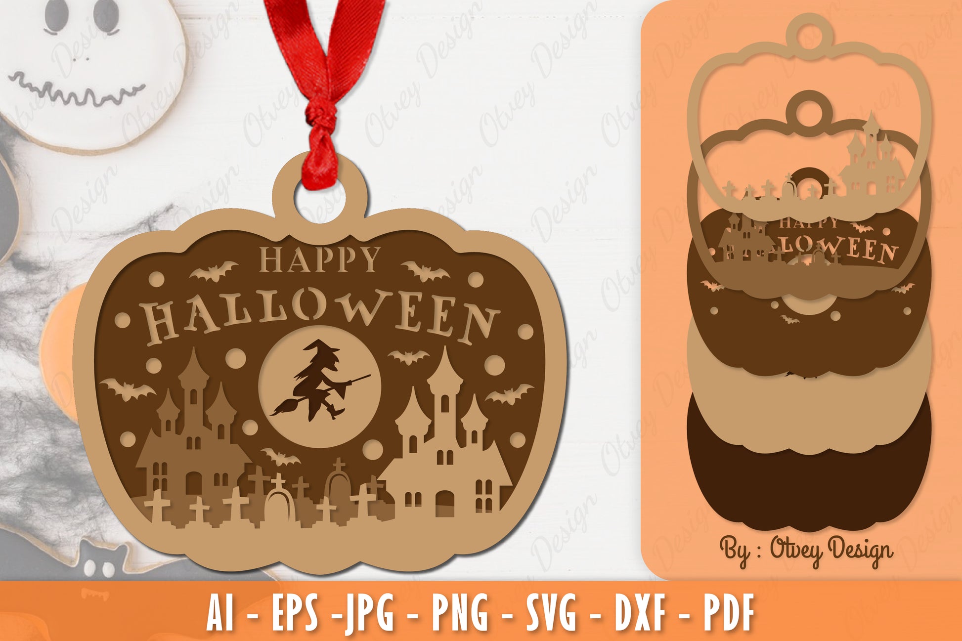 Halloween Ornament Lasercut SVG Bundle 6 - CraftNest - Digital Crafting and Art