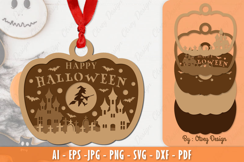 Halloween Ornament Lasercut SVG Bundle 6 - CraftNest - Digital Crafting and Art