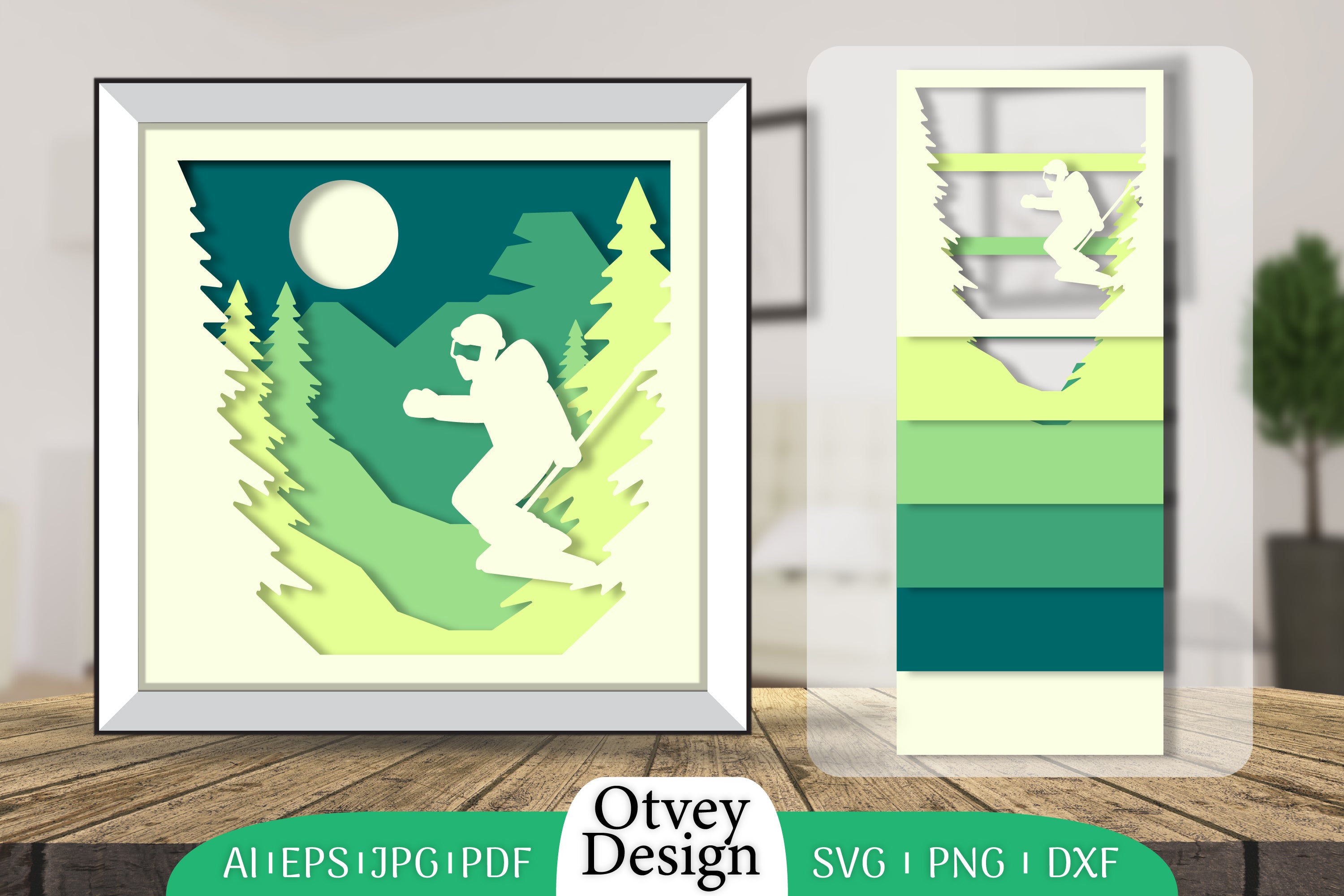 1650 Ski 3D Shadowbox Layered SVG Bundle - CraftNest - Digital Crafting and Art