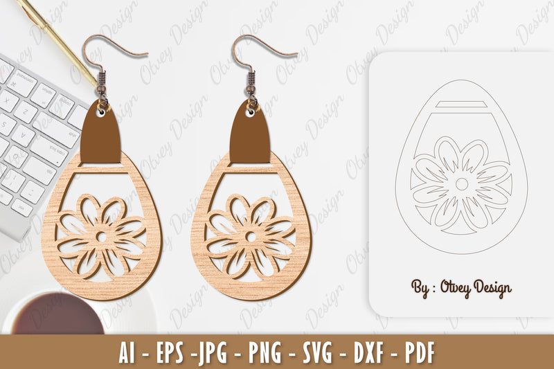Flower Earring SVG Bundle 68 - CraftNest - Digital Crafting and Art