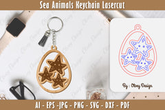 Keychain Sea Animals Laser Cut SVG Bundle 44 - CraftNest - Digital Crafting and Art
