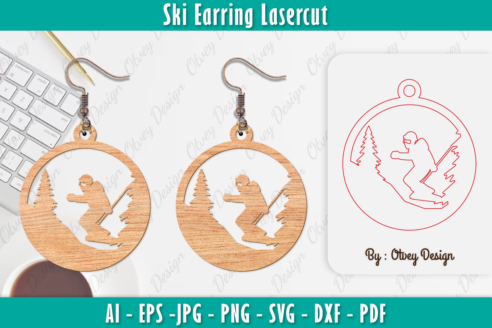 Ski Earring Lassercut SVG Bundle 5 - CraftNest - Digital Crafting and Art