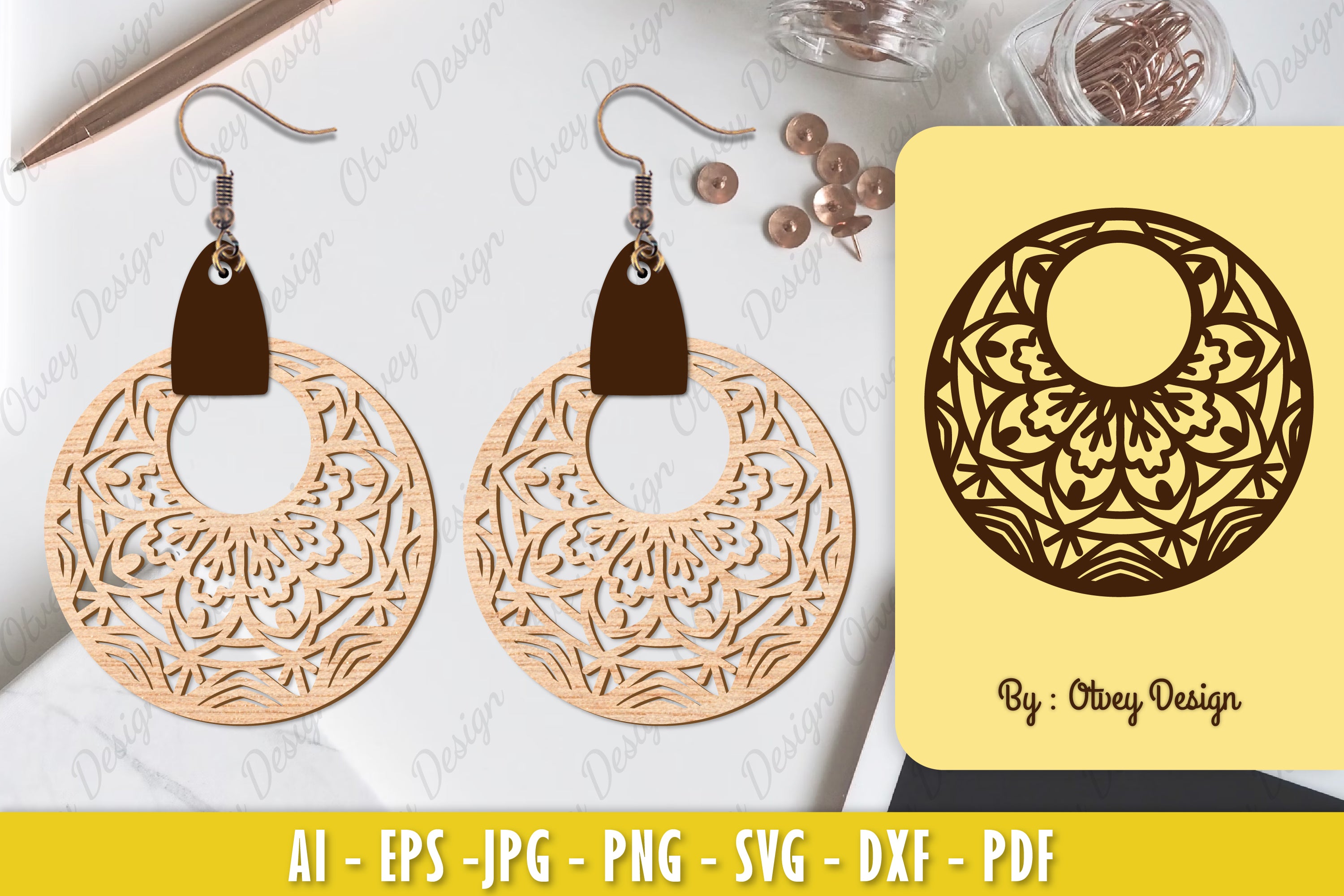 Earrings Mandala SVG Bundle 6 - CraftNest - Digital Crafting and Art