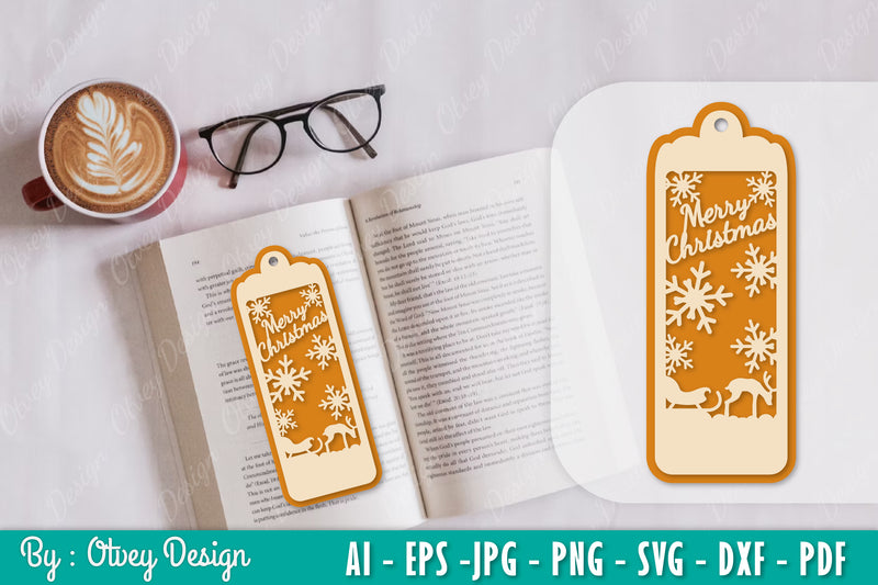 Santa Sleigh Bookmark SVG Bundle 6 - CraftNest - Digital Crafting and Art