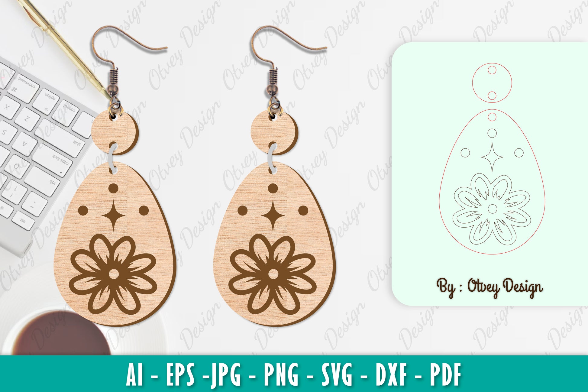 Flower Earring SVG Bundle 80 - CraftNest - Digital Crafting and Art