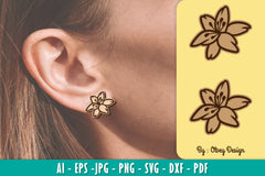Flower Earring Laser Cut SVG Bundle 136 - CraftNest - Digital Crafting and Art