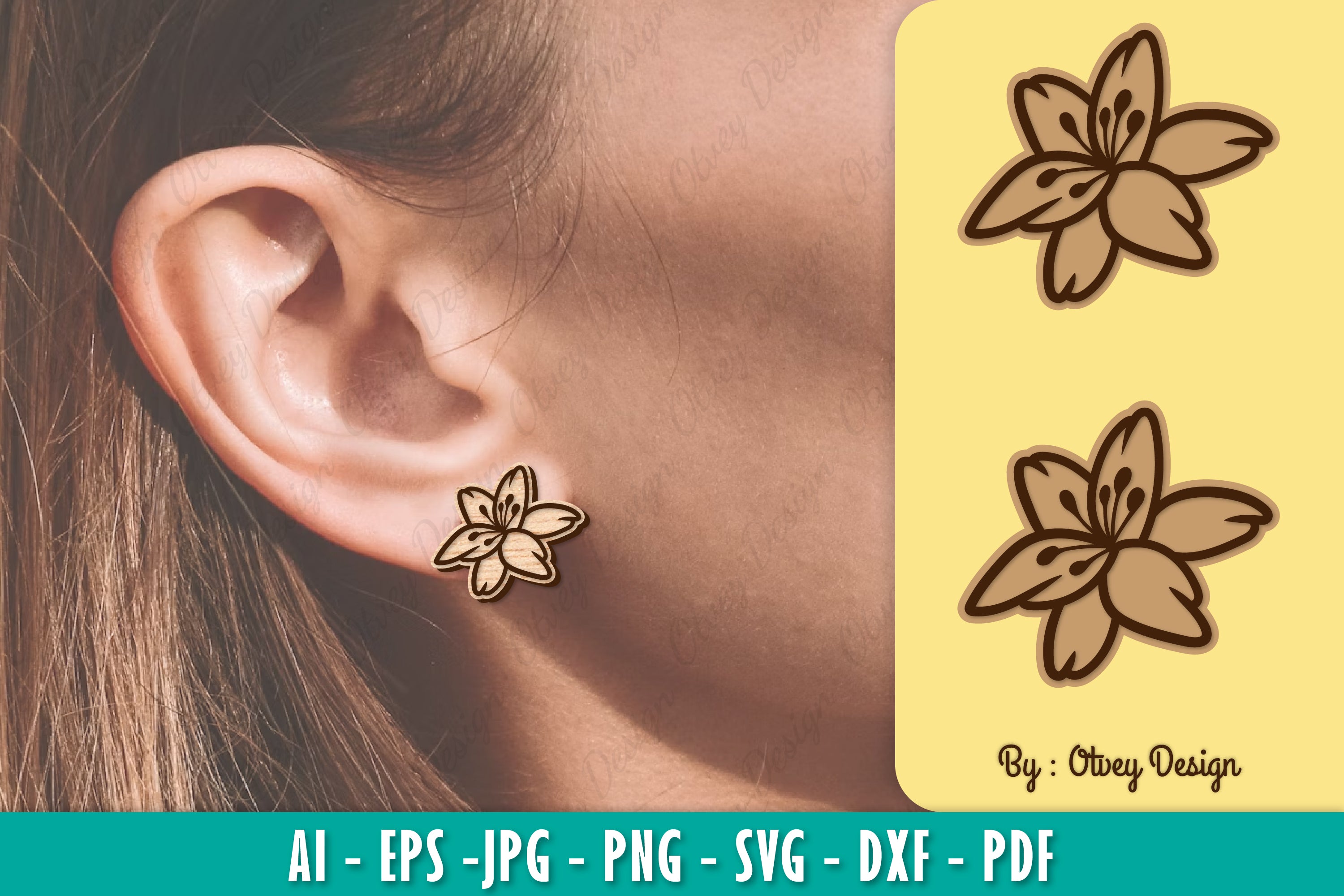 Flower Earring Laser Cut SVG Bundle 136 - CraftNest - Digital Crafting and Art