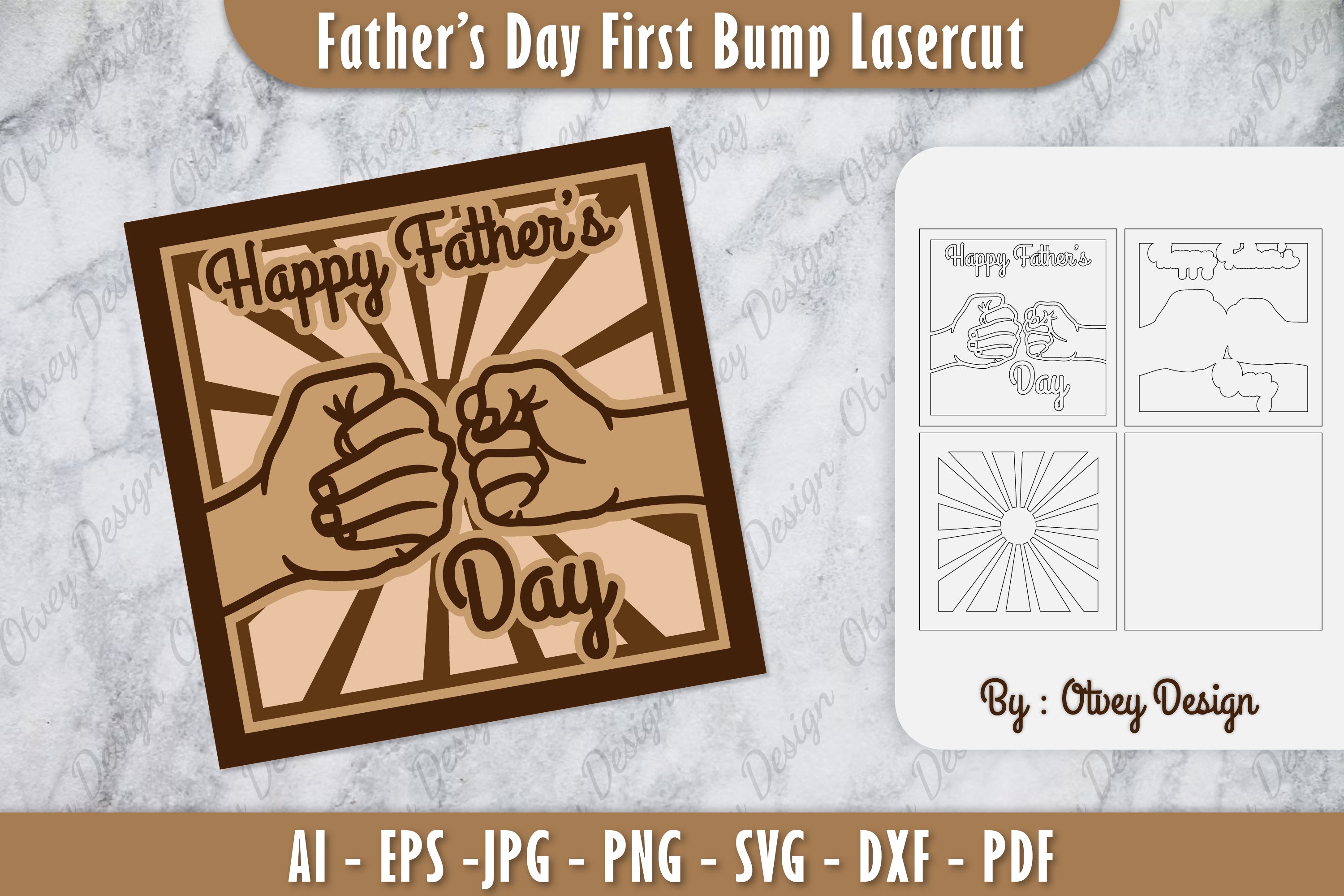Father's Day Fist Bump Layered Laser Cut SVG Bundle 5 - CraftNest - Digital Crafting and Art