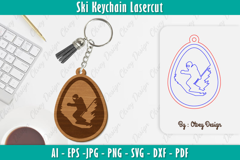 Ski Keychain Lasercut SVG Bundle 15 - CraftNest - Digital Crafting and Art