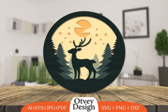Christmas Deer 3D Layered Lasercut SVG Bundle 2 - CraftNest - Digital Crafting and Art