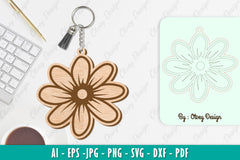 Flower Keychain SVG Bundle 20 - CraftNest - Digital Crafting and Art