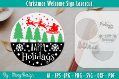Christmas Welcome Sign SVG Bundle 8 - CraftNest - Digital Crafting and Art