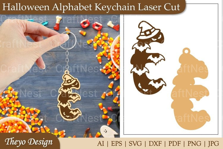 Halloween Keychain Alphabet SVG