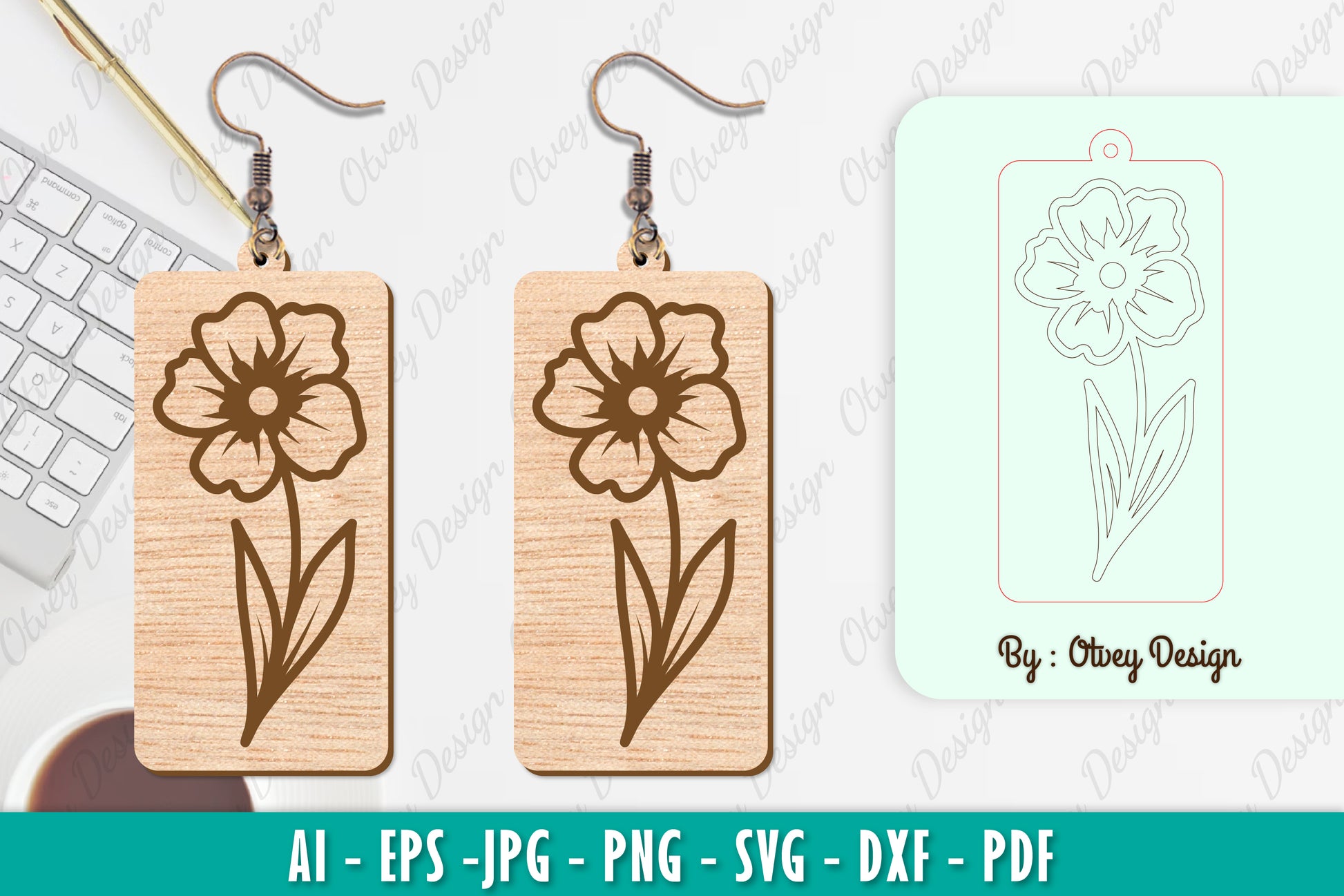 Flower Earring SVG Bundle 32 - CraftNest - Digital Crafting and Art