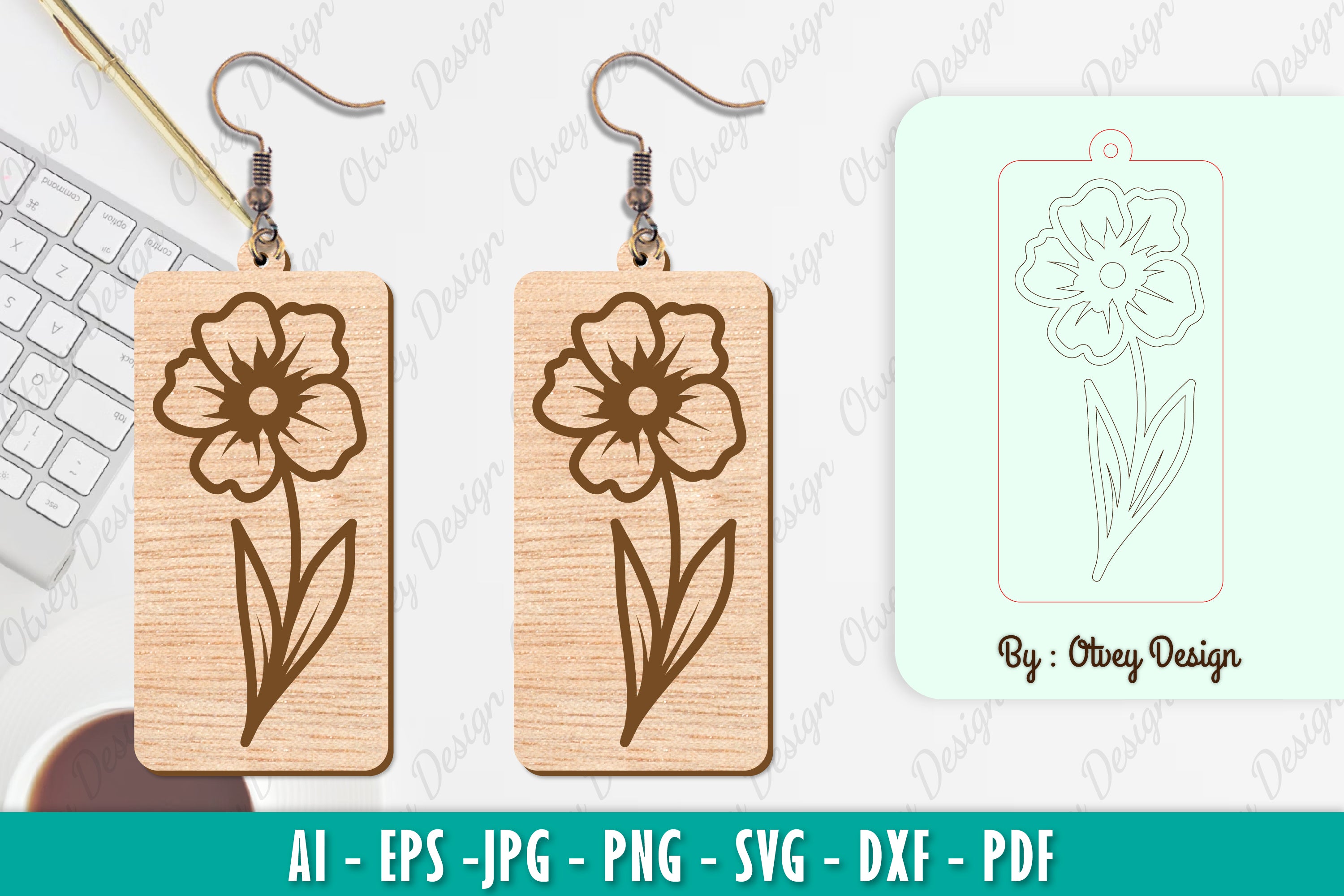 Flower Earring SVG Bundle 32 - CraftNest - Digital Crafting and Art