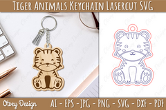 Tiger Animal Keychain SVG Bundle - CraftNest - Digital Crafting and Art