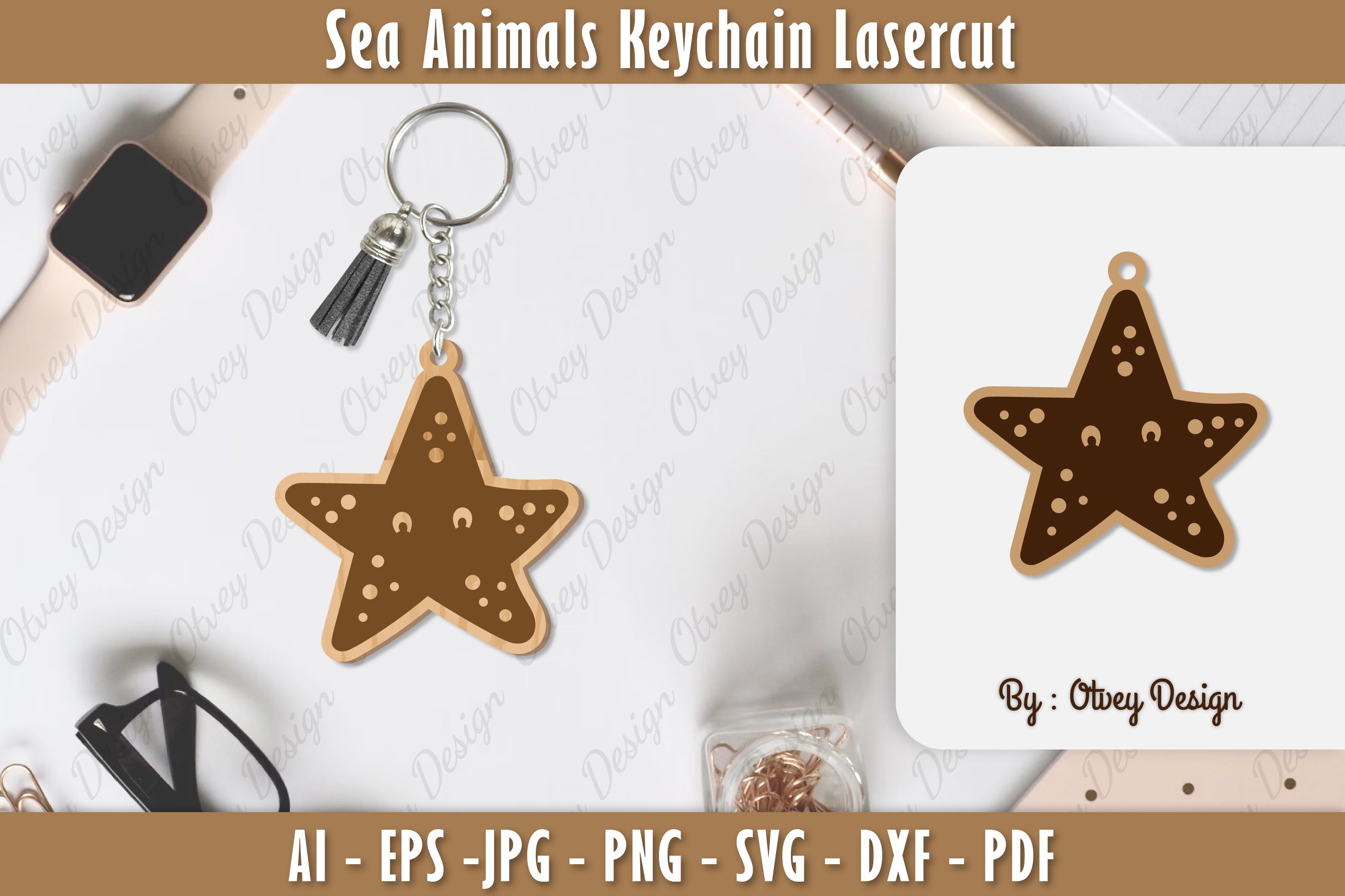Keychain Sea Animals Laser Cut SVG Bundle 8 - CraftNest - Digital Crafting and Art