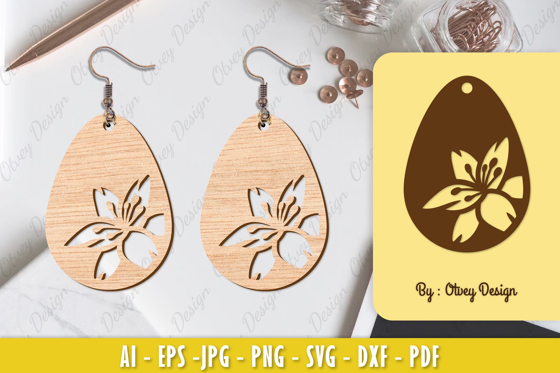 Flower Earring Laser Cut SVG Bundle 66 - CraftNest - Digital Crafting and Art