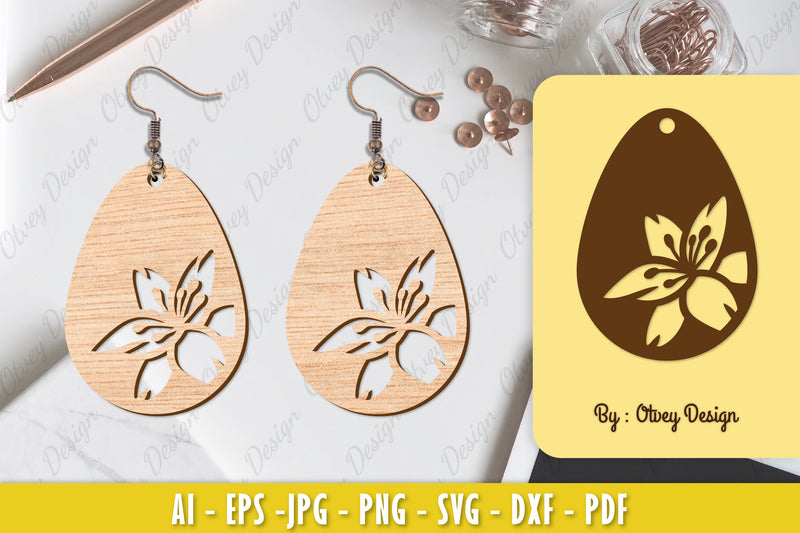 Flower Earring Laser Cut SVG Bundle 66 - CraftNest - Digital Crafting and Art