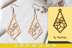 Flower Earring Laser Cut SVG Bundle 96 - CraftNest - Digital Crafting and Art