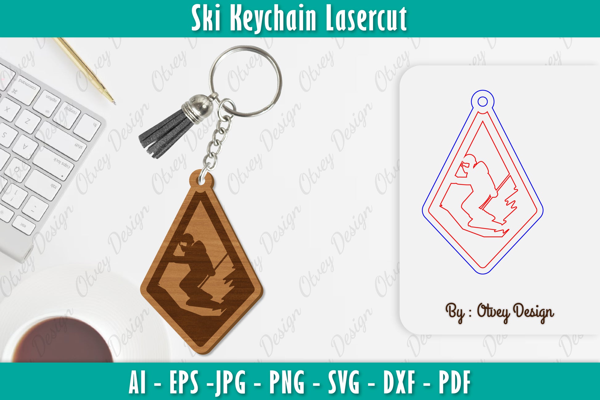 Ski Keychain Lasercut SVG Bundle 10 - CraftNest - Digital Crafting and Art
