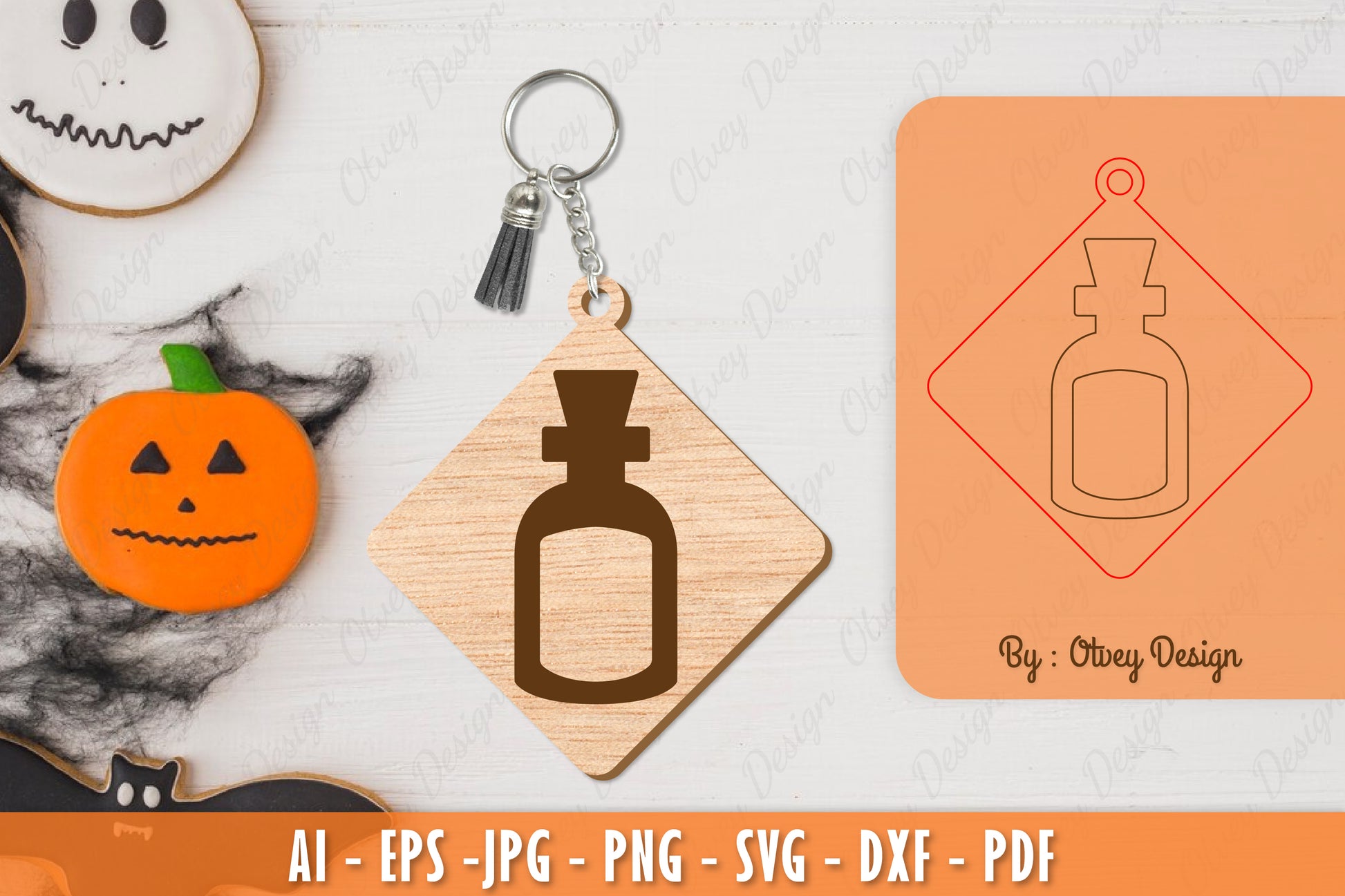 Halloween Keychain Laser Cut SVG Bundle 40 - CraftNest - Digital Crafting and Art