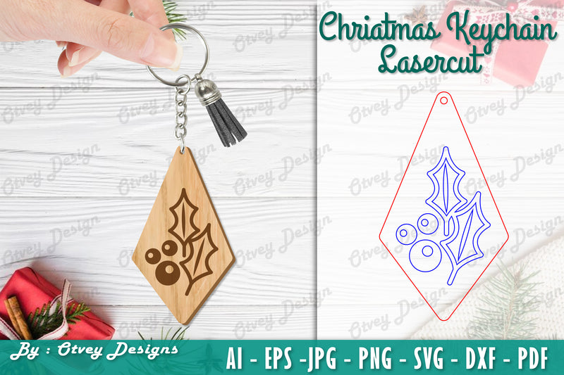 Christmas Keychain Lasercut SVG Bundle 46 - CraftNest - Digital Crafting and Art