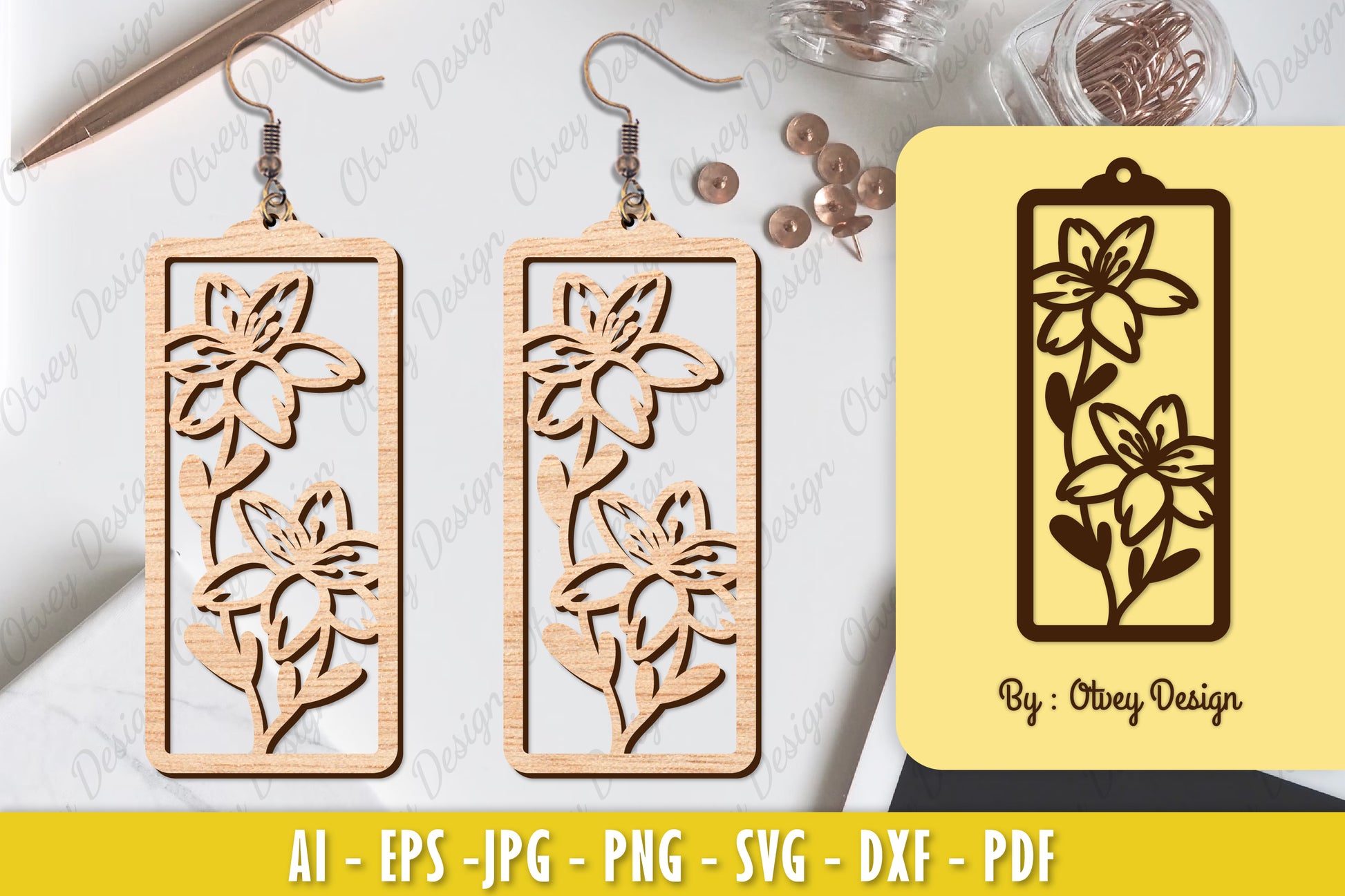 Flower Earring Laser Cut SVG Bundle 126 - CraftNest - Digital Crafting and Art