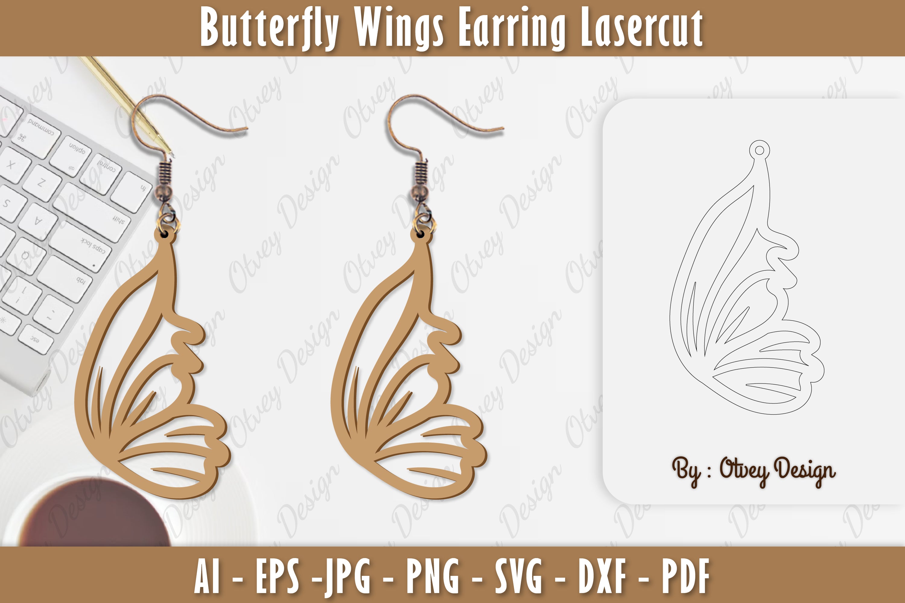 Butterfly Earring Lasercut SVG Bundle 12 - CraftNest - Digital Crafting and Art