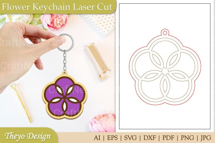 Flower Keychain SVG Bundle