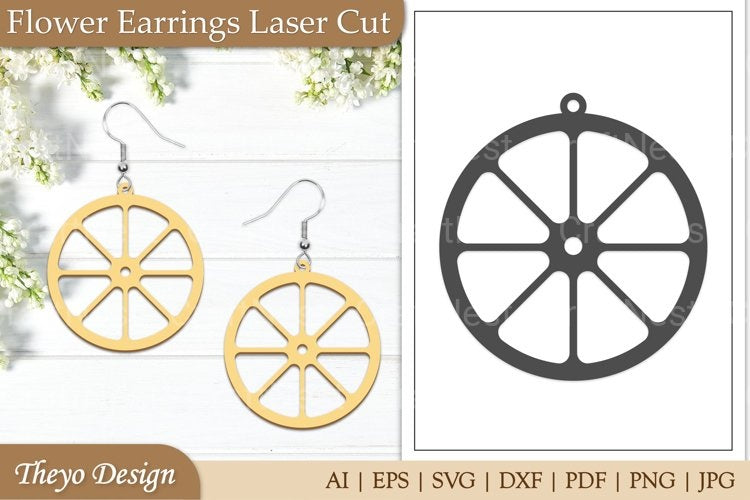 Earrings Lasercut Flower SVG Bundle