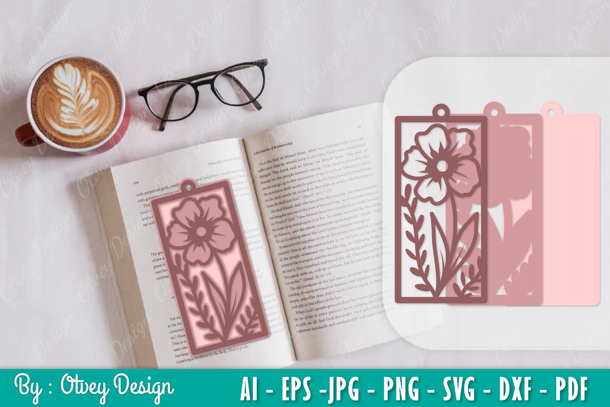 Flowers Bookmark SVG Bundle 8 - CraftNest - Digital Crafting and Art