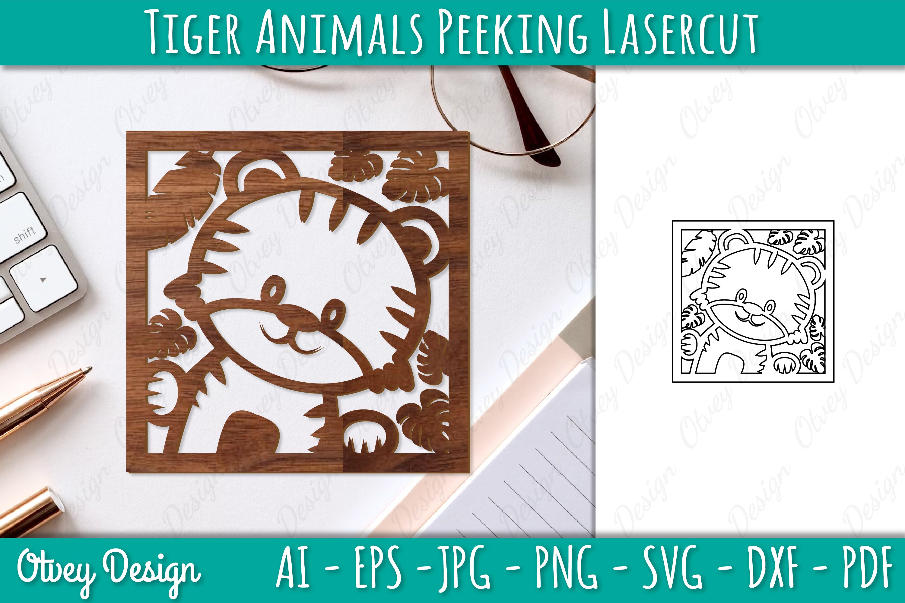 Animals Peeking Lasercut SVG Bundle 11 - CraftNest - Digital Crafting and Art