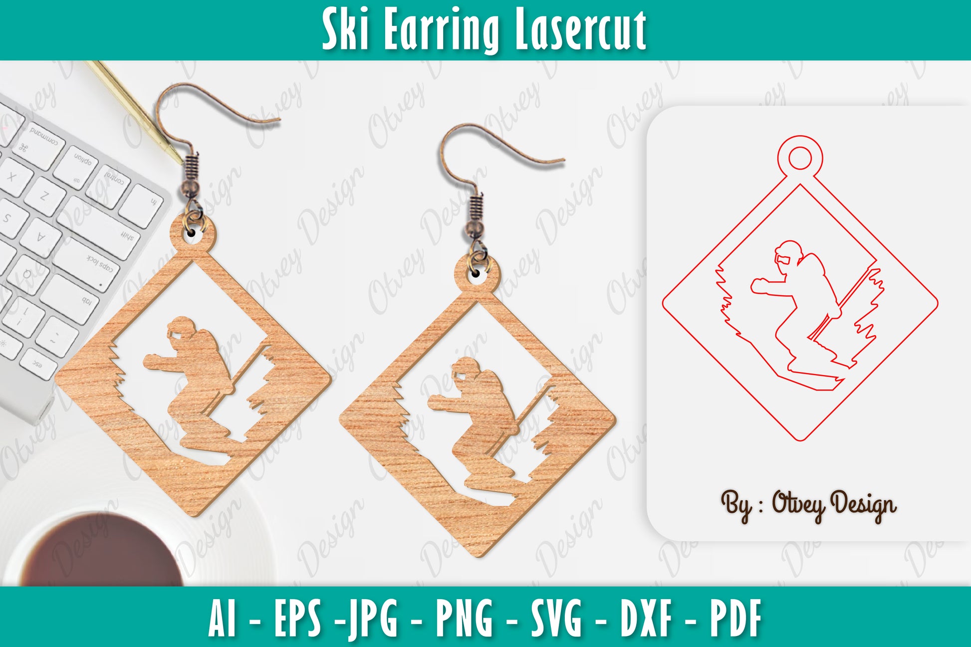 Ski Earring Laser Cut SVG Bundle 19 - CraftNest - Digital Crafting and Art